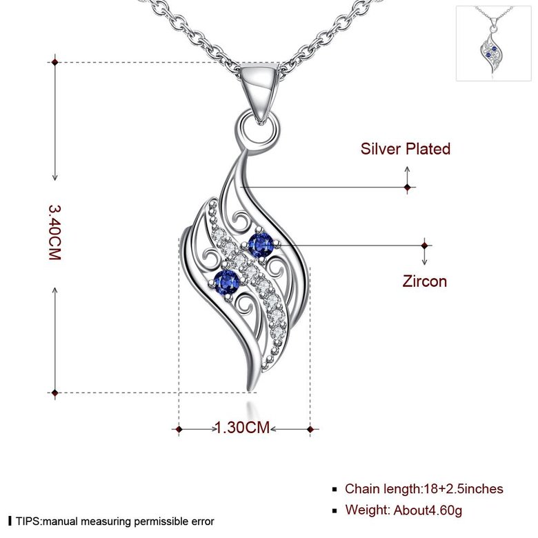 Wholesale Romantic Silver Geometric Glass Necklace TGSPN732 0