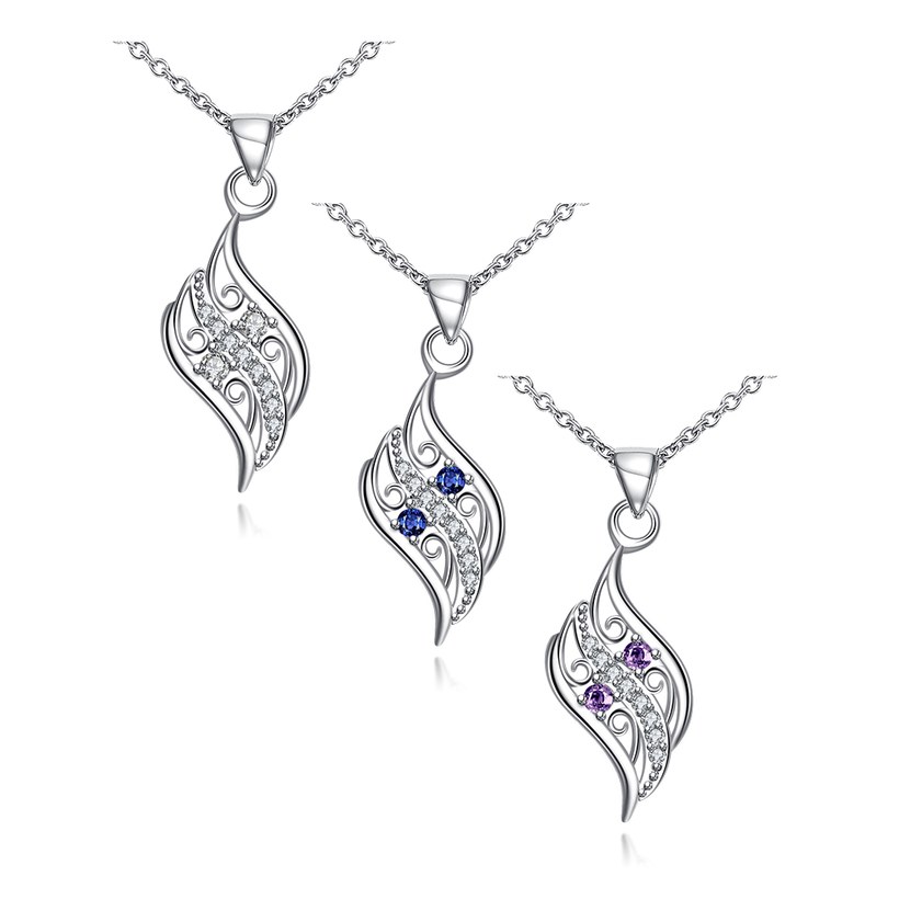 Wholesale Romantic Silver Geometric Glass Necklace TGSPN732 5