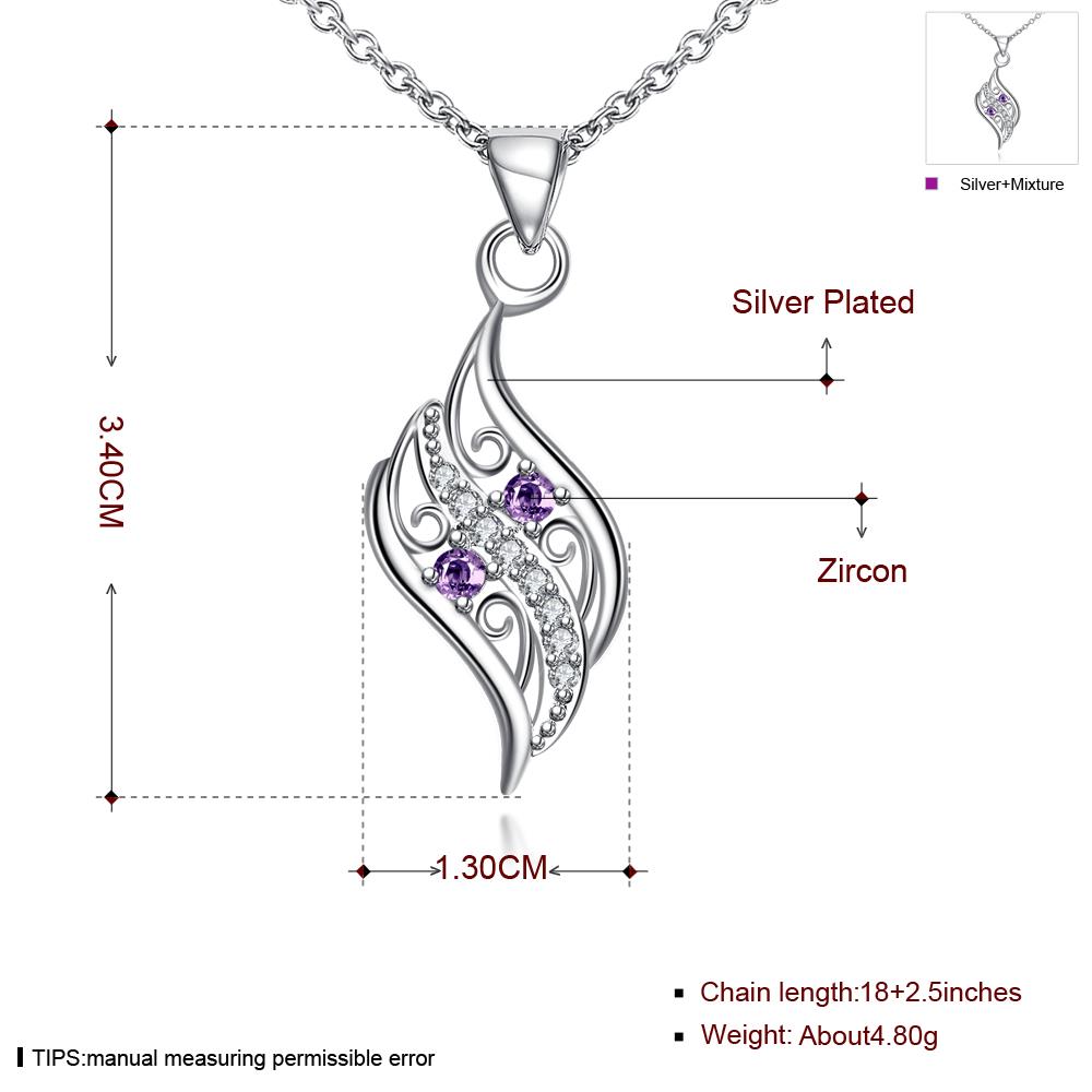 Wholesale Romantic Silver Geometric Glass Necklace TGSPN732 6