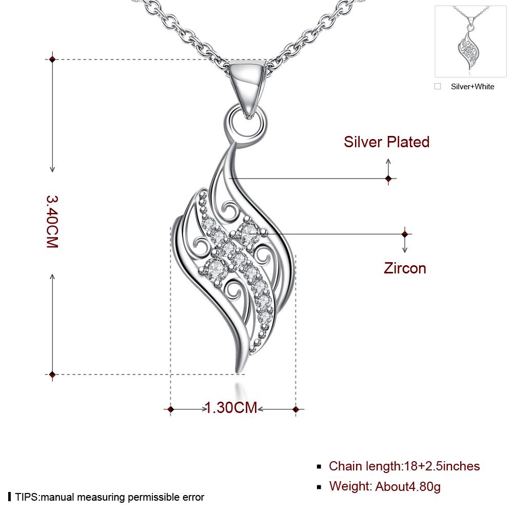 Wholesale Romantic Silver Geometric Glass Necklace TGSPN732 7
