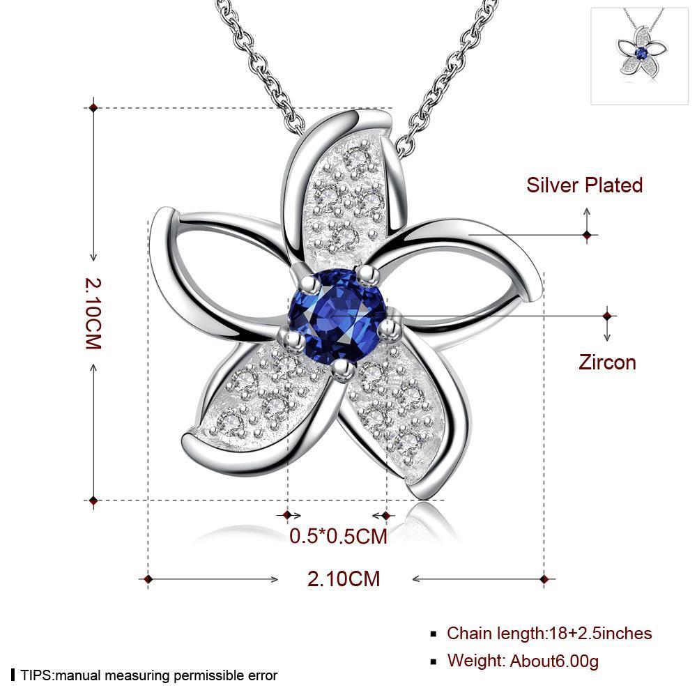 Wholesale Romantic Silver Star Glass Necklace TGSPN735 0
