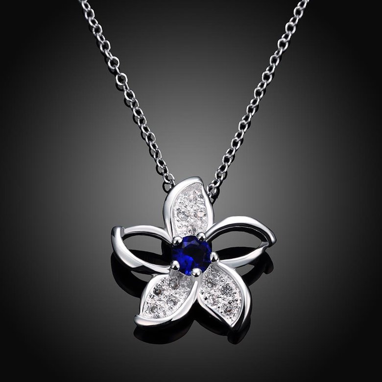 Wholesale Romantic Silver Star Glass Necklace TGSPN735 1