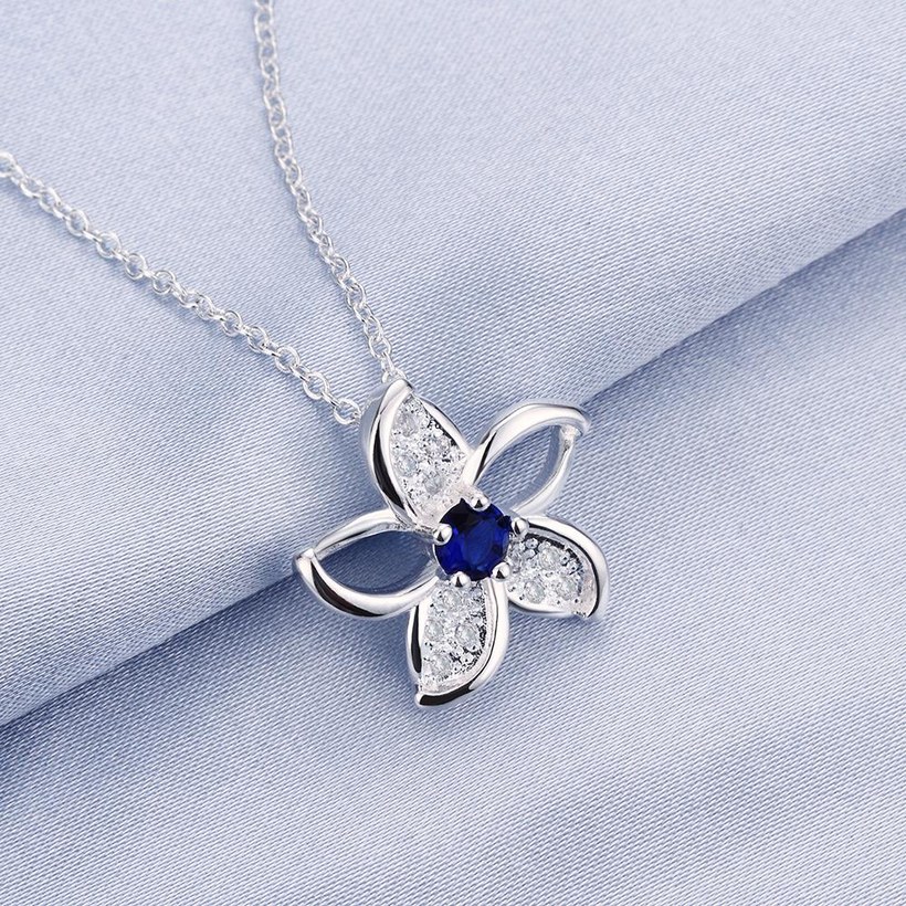 Wholesale Romantic Silver Star Glass Necklace TGSPN735 2