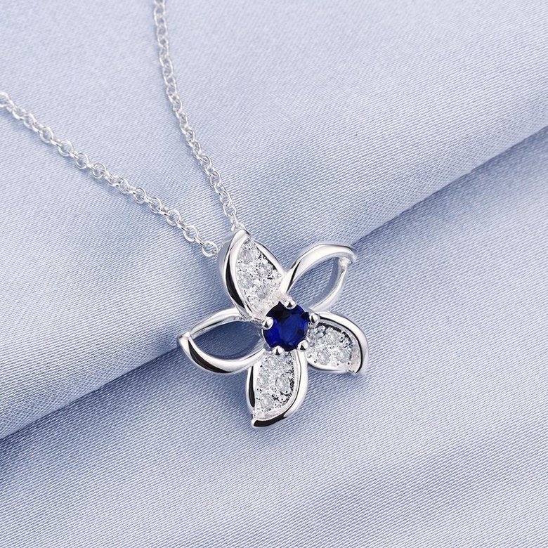 Wholesale Romantic Silver Star Glass Necklace TGSPN735 2