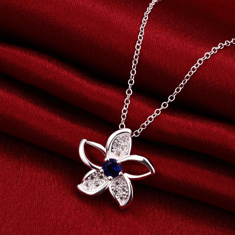 Wholesale Romantic Silver Star Glass Necklace TGSPN735 3