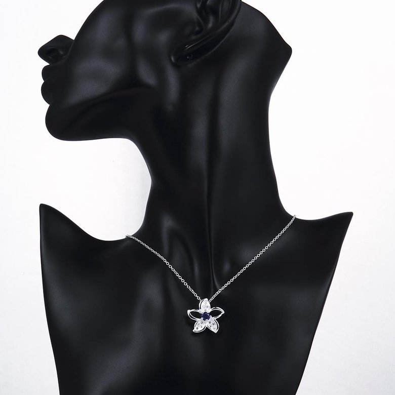 Wholesale Romantic Silver Star Glass Necklace TGSPN735 4