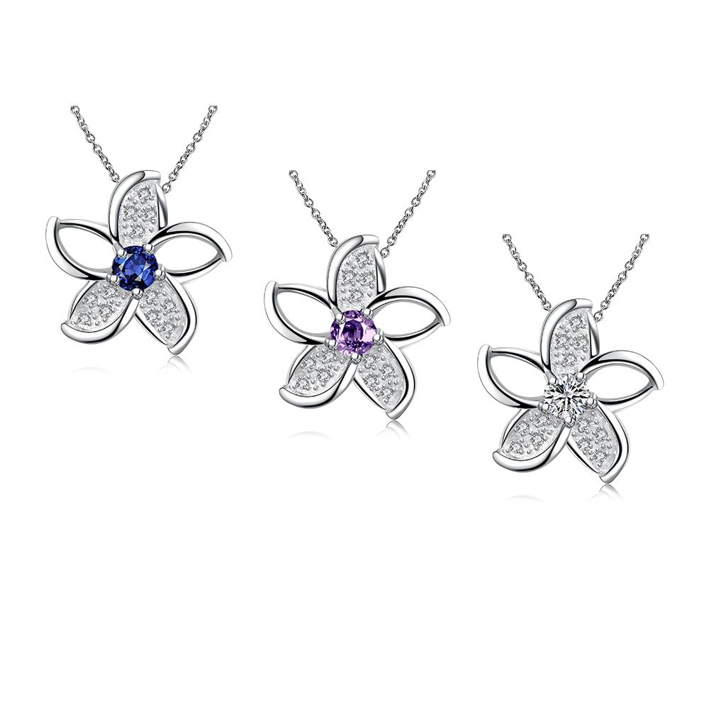 Wholesale Romantic Silver Star Glass Necklace TGSPN735 6