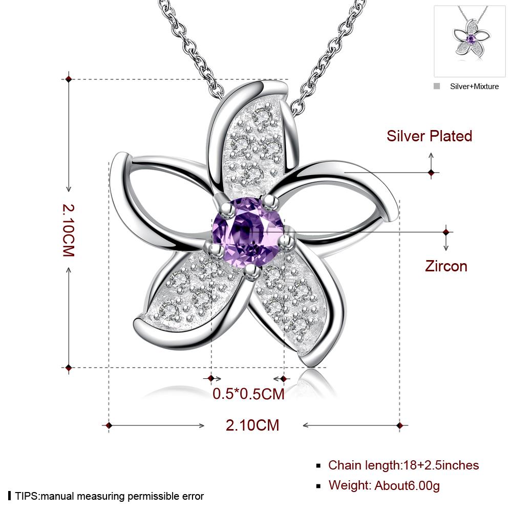Wholesale Romantic Silver Star Glass Necklace TGSPN735 7