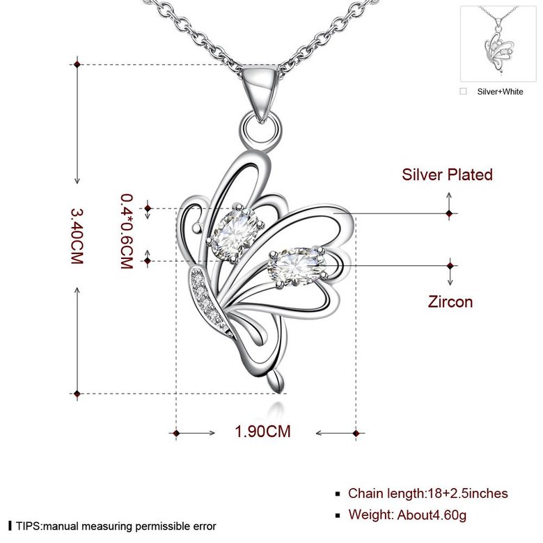 Wholesale Romantic Silver Insect Glass Necklace TGSPN738 0