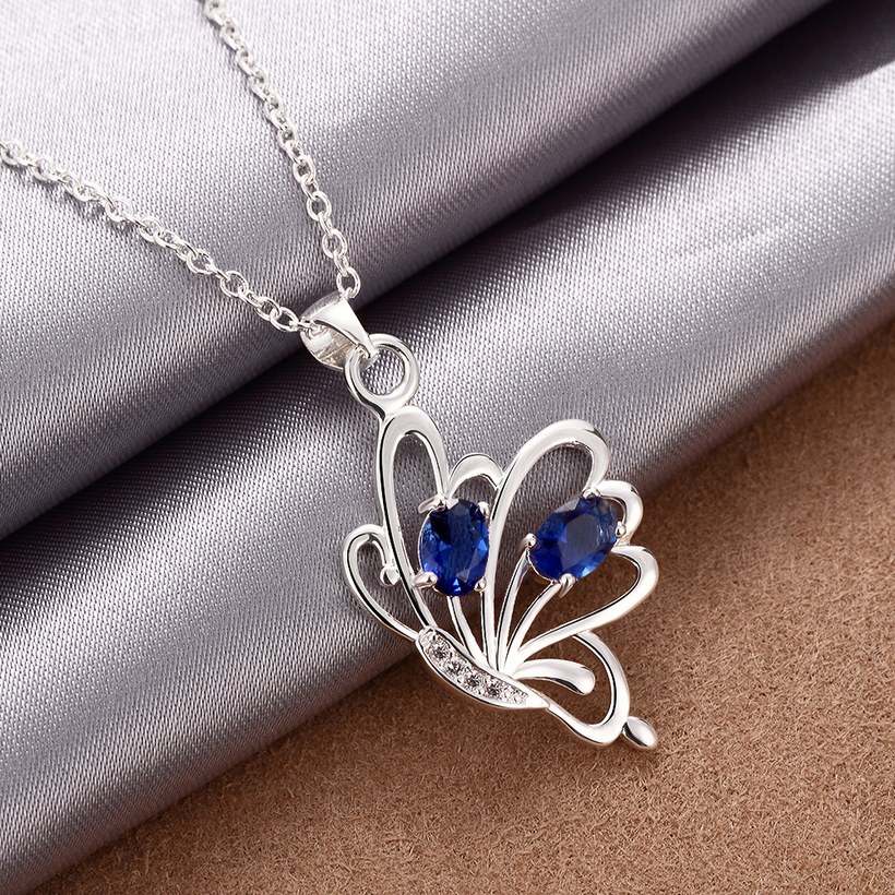 Wholesale Romantic Silver Insect Glass Necklace TGSPN738 6