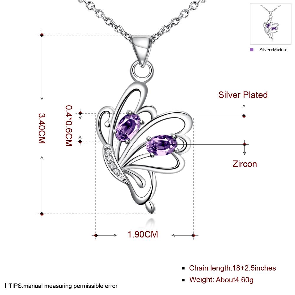 Wholesale Romantic Silver Insect Glass Necklace TGSPN738 7