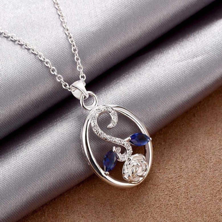 Wholesale Classic Silver Plant Glass Necklace TGSPN744 3