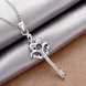 Wholesale Trendy Silver Key Glass Necklace TGSPN747 0 small