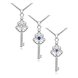 Wholesale Trendy Silver Key Glass Necklace TGSPN747 2 small