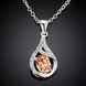Wholesale Trendy Silver Water Drop CZ Necklace TGSPN762 1 small