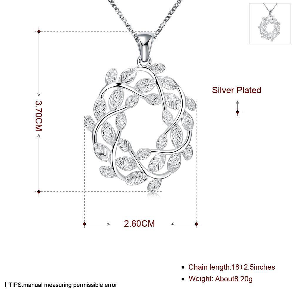Wholesale Trendy Silver Plant CZ Necklace TGSPN768 1