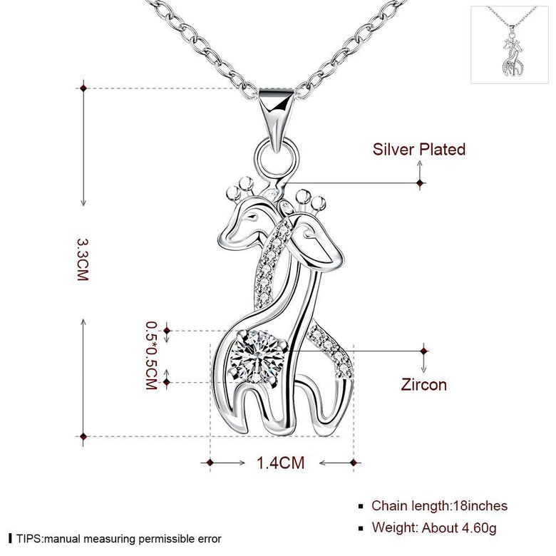 Wholesale Trendy Silver Animal CZ Necklace TGSPN048 0