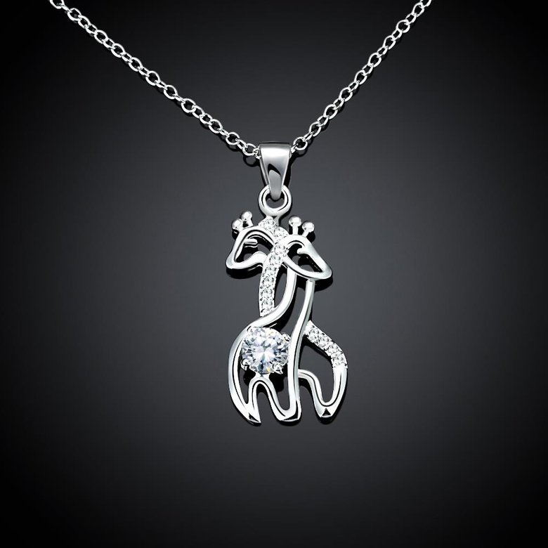 Wholesale Trendy Silver Animal CZ Necklace TGSPN048 1