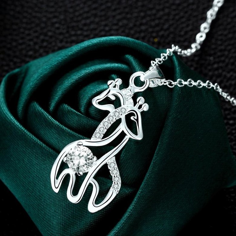 Wholesale Trendy Silver Animal CZ Necklace TGSPN048 3