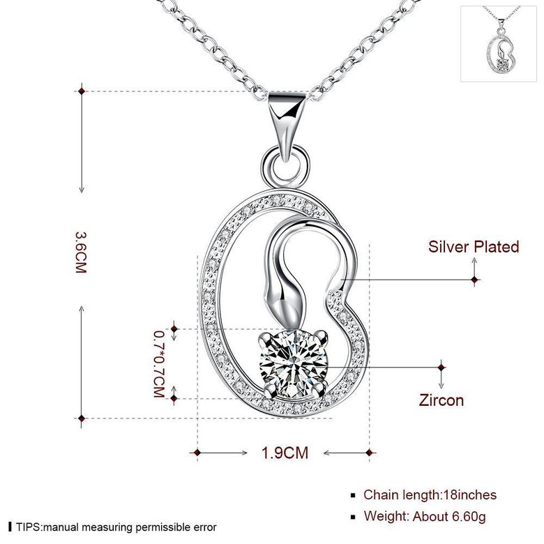 Wholesale Classic Silver Plant CZ Necklace TGSPN057 1