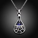 Wholesale Trendy Silver Geometric Glass Necklace TGSPN062 1 small