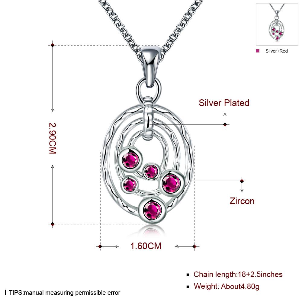 Wholesale Classic Silver Round CZ Necklace TGSPN074 6