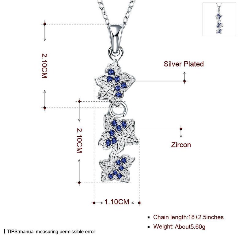 Wholesale Trendy Silver Plant CZ Necklace TGSPN077 0