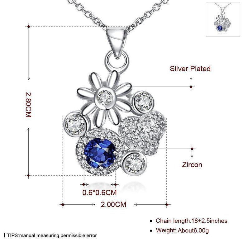 Wholesale Classic Silver Plant Glass Necklace TGSPN088 0