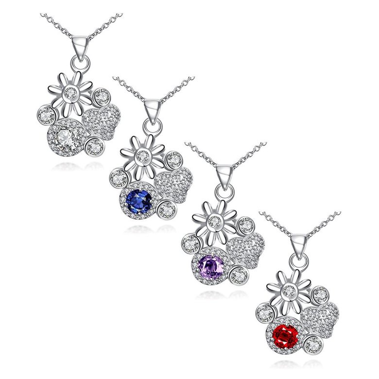 Wholesale Classic Silver Plant Glass Necklace TGSPN088 2
