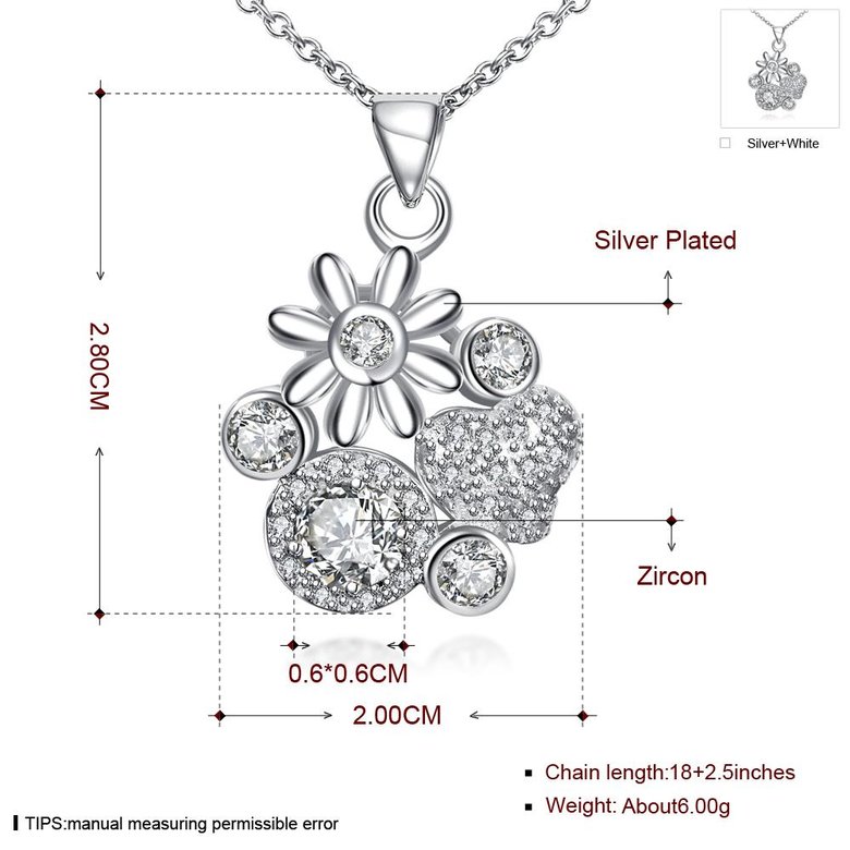 Wholesale Classic Silver Plant Glass Necklace TGSPN088 3