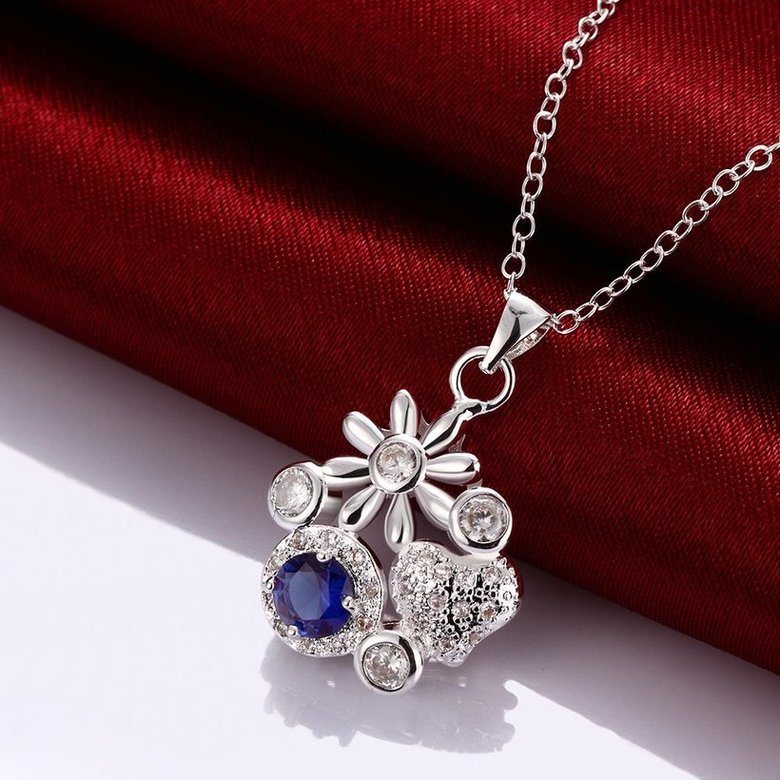Wholesale Classic Silver Plant Glass Necklace TGSPN088 4