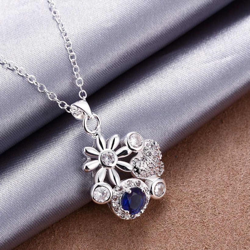 Wholesale Classic Silver Plant Glass Necklace TGSPN088 5