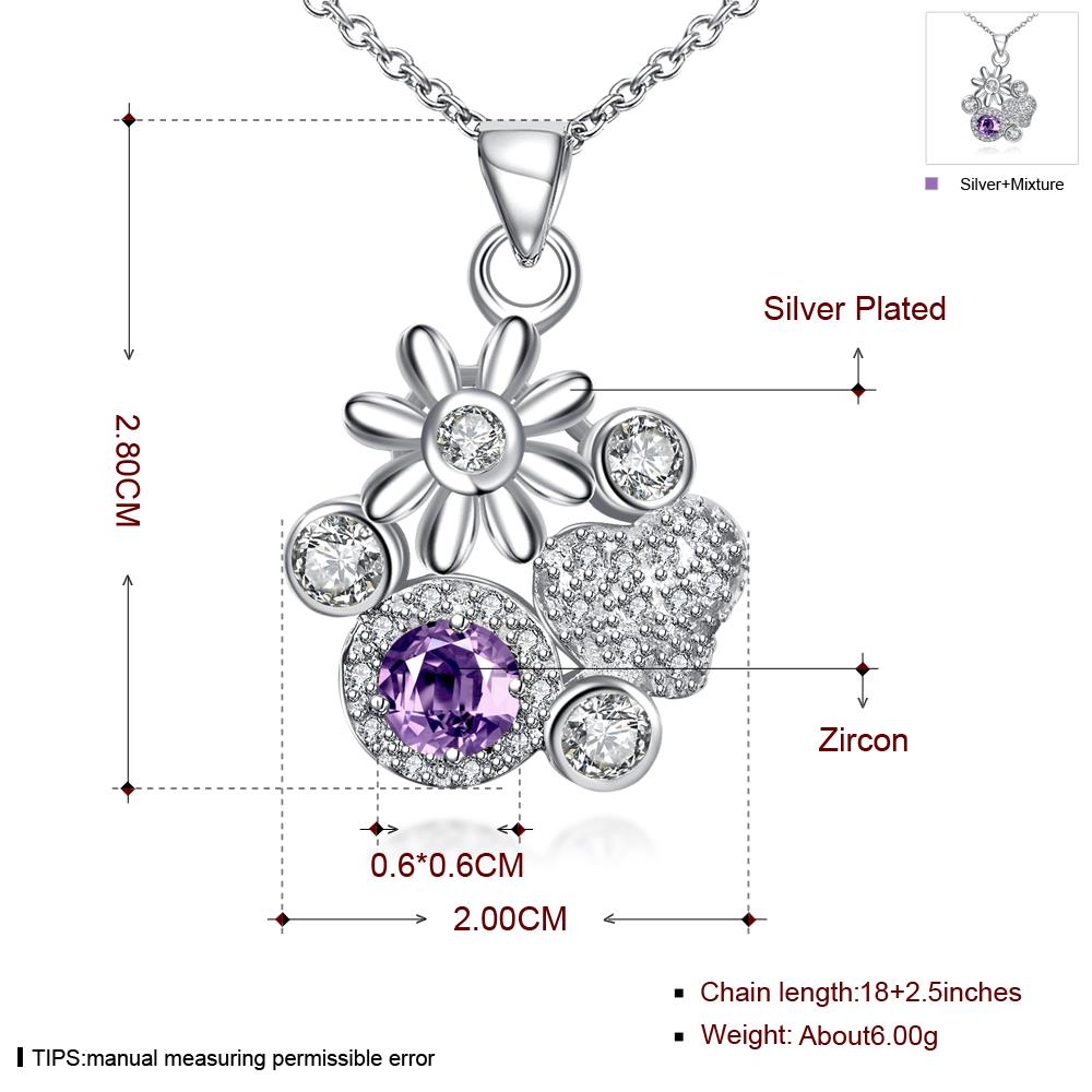 Wholesale Classic Silver Plant Glass Necklace TGSPN088 7