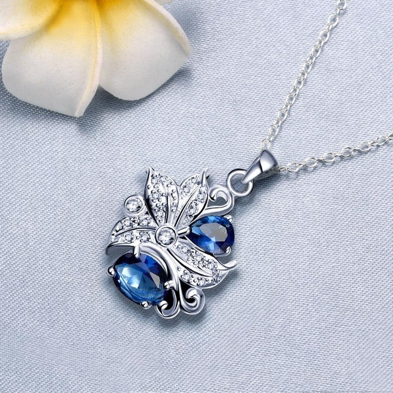 Wholesale Trendy Silver Plant Glass Necklace TGSPN091 2