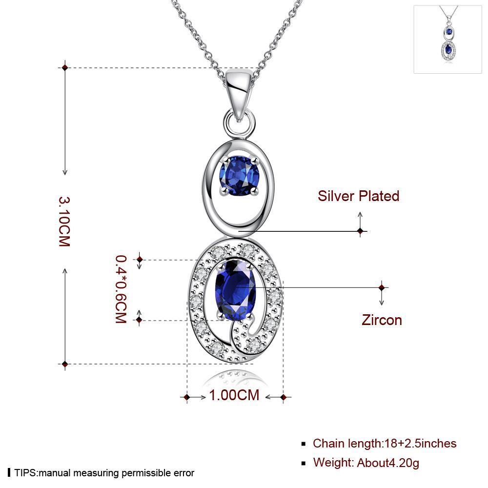 Wholesale Romantic Silver Geometric Glass Necklace TGSPN098 0