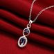 Wholesale Romantic Silver Geometric Glass Necklace TGSPN098 3 small