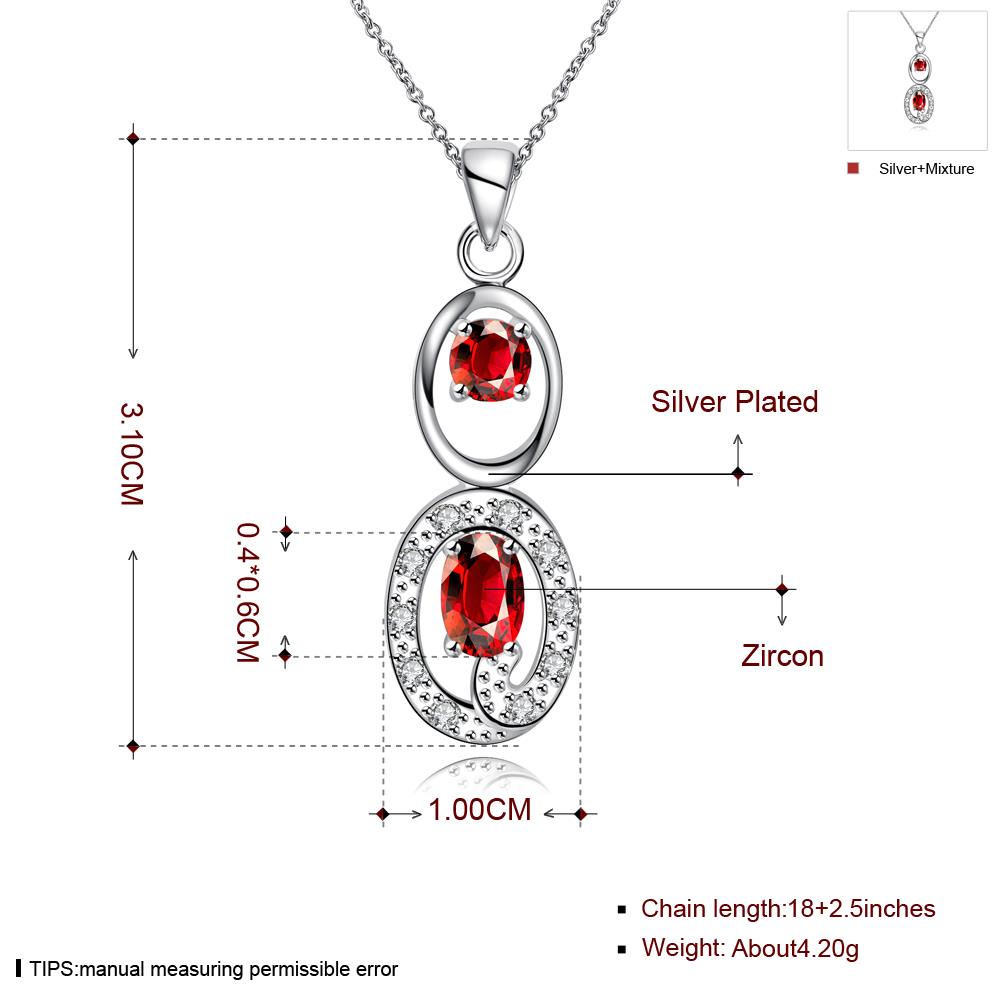 Wholesale Romantic Silver Geometric Glass Necklace TGSPN098 7