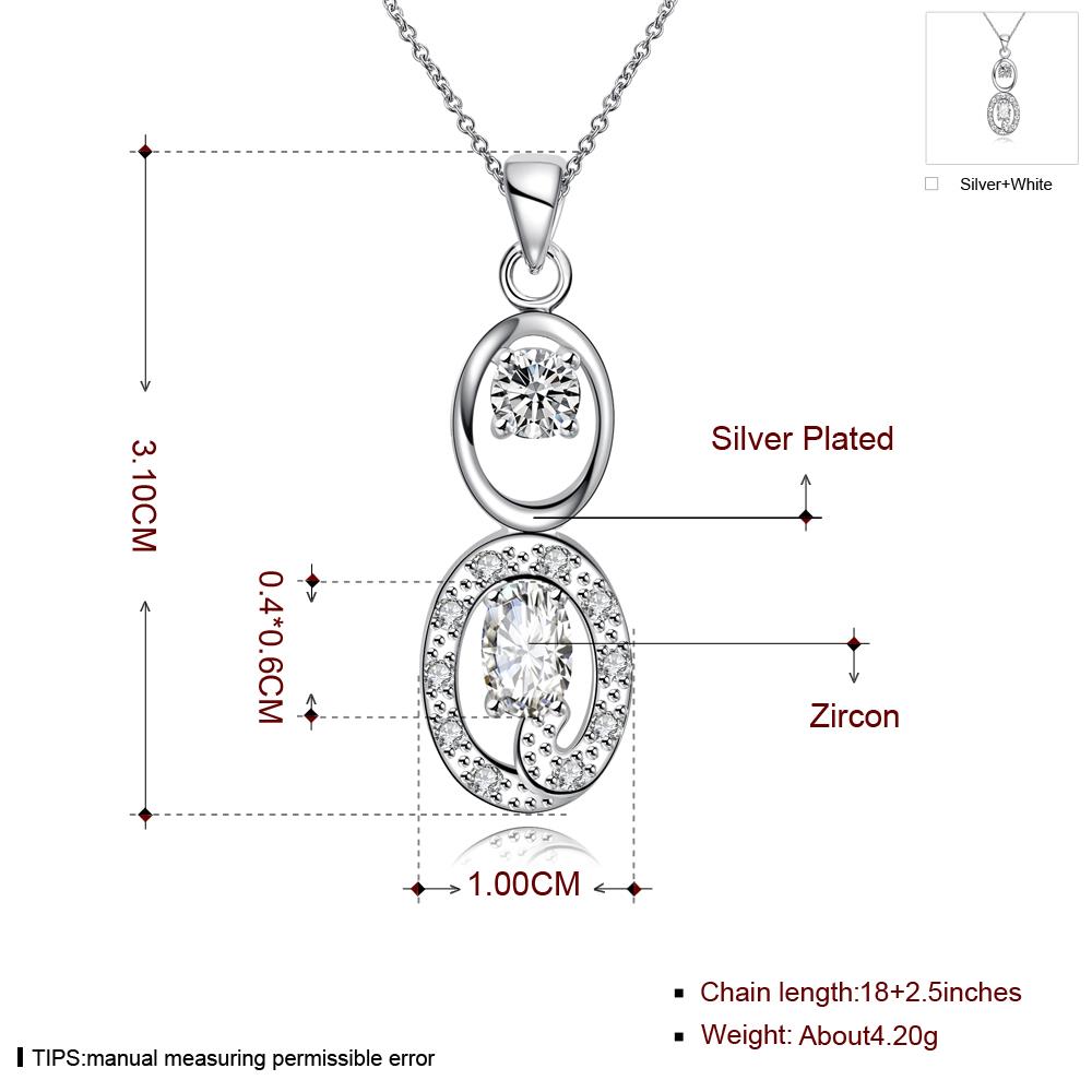 Wholesale Romantic Silver Geometric Glass Necklace TGSPN098 8