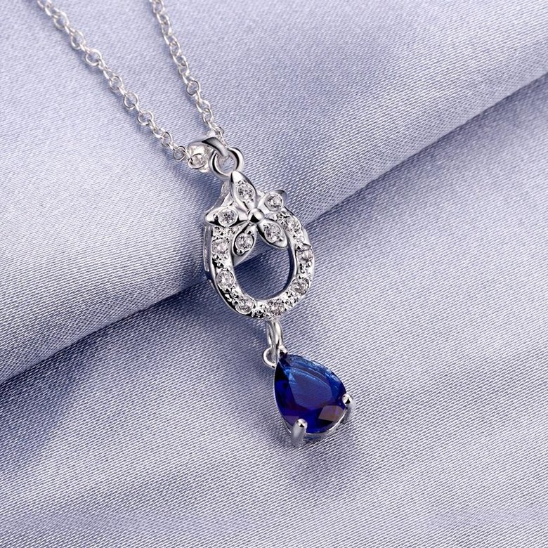 Wholesale Romantic Silver Water Drop Glass Necklace TGSPN102 0