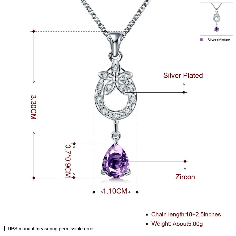 Wholesale Romantic Silver Water Drop Glass Necklace TGSPN102 4
