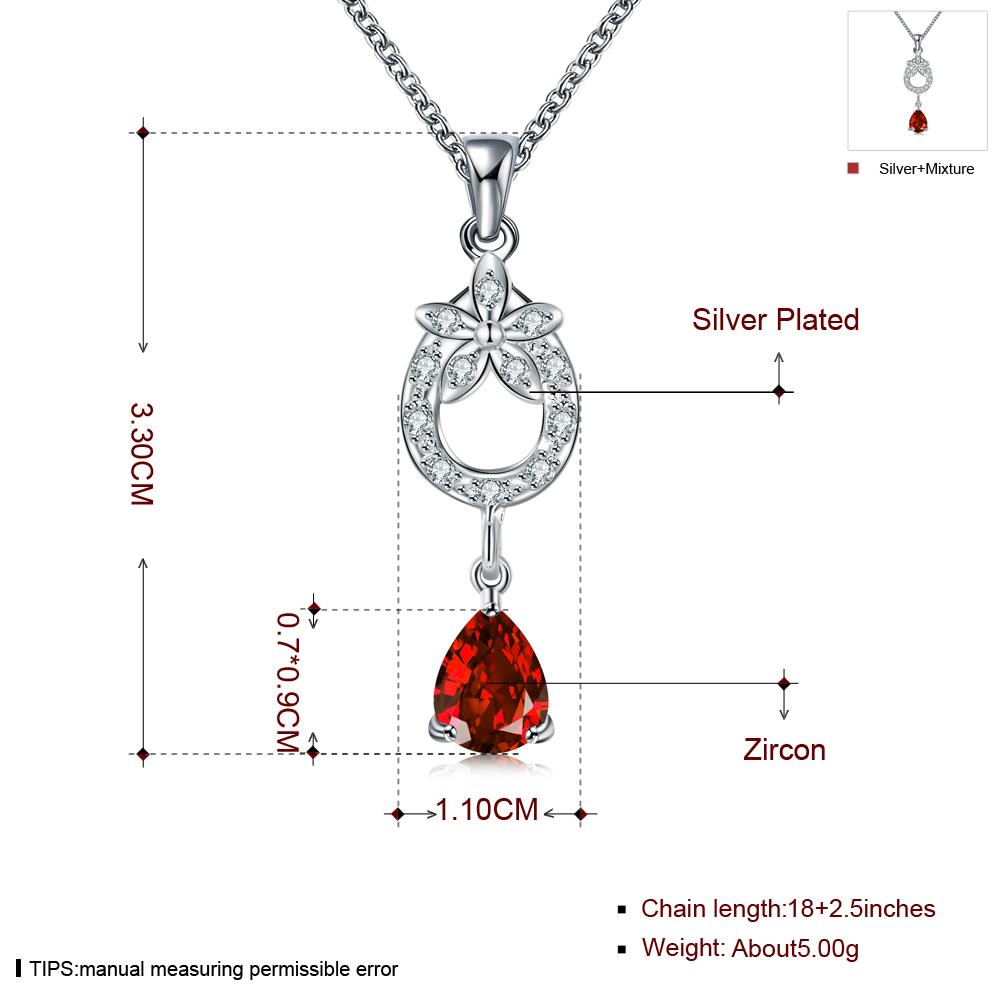 Wholesale Romantic Silver Water Drop Glass Necklace TGSPN102 5