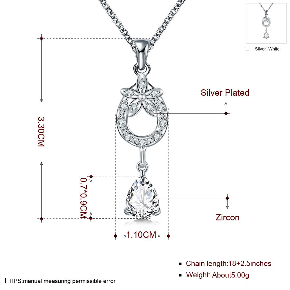 Wholesale Romantic Silver Water Drop Glass Necklace TGSPN102 6