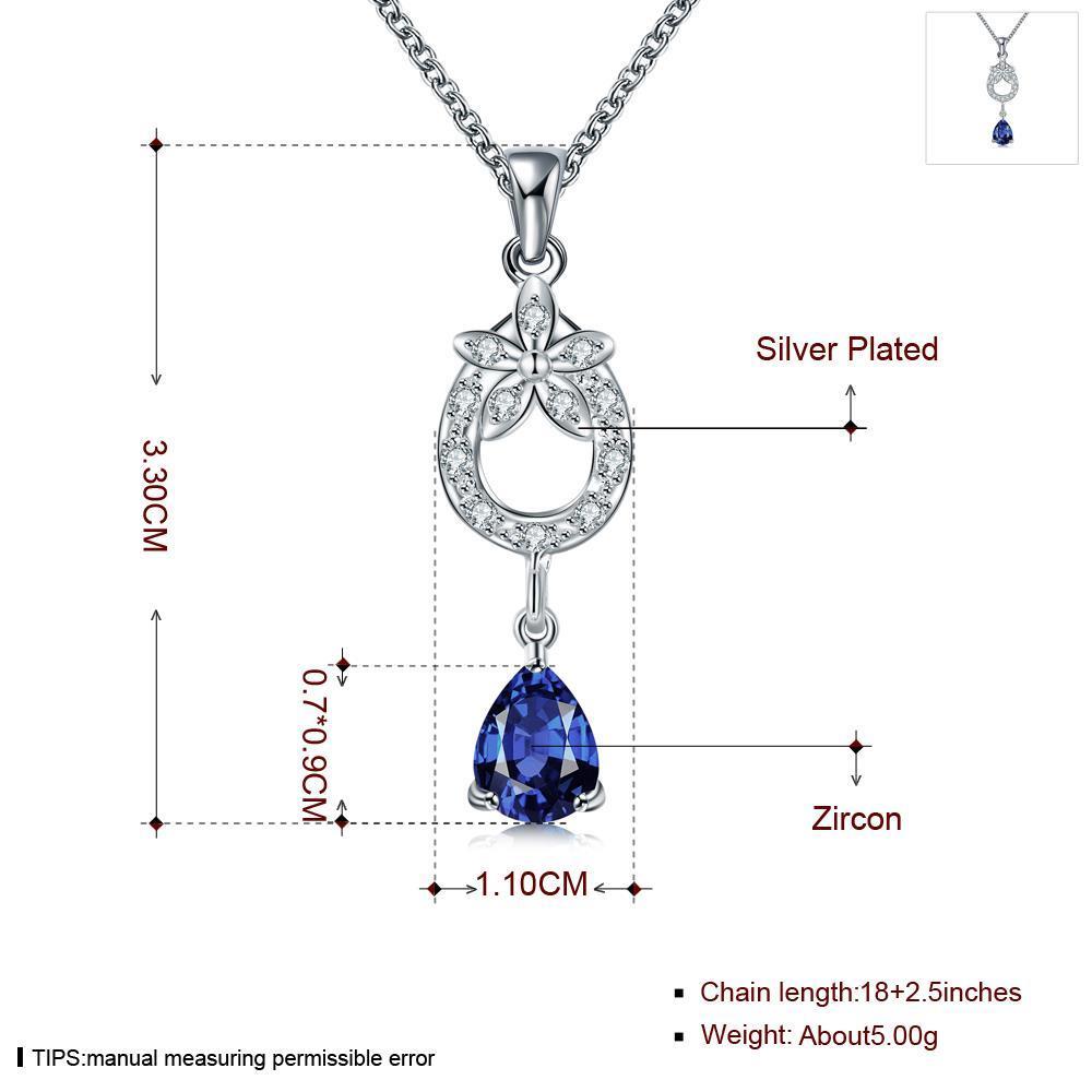 Wholesale Romantic Silver Water Drop Glass Necklace TGSPN102 7