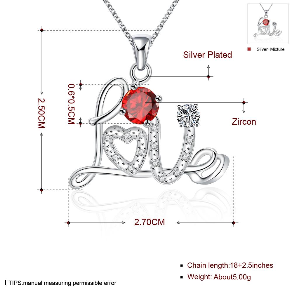 Wholesale Trendy Silver Geometric CZ Necklace TGSPN159 6