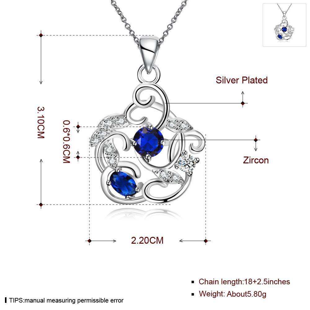Wholesale Romantic Silver Plant CZ Necklace TGSPN163 0
