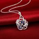 Wholesale Romantic Silver Plant CZ Necklace TGSPN163 2 small