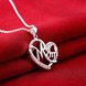 Wholesale Trendy Silver Heart White CZ Necklace TGSPN122 2 small