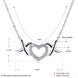 Wholesale Trendy Silver Heart White CZ Necklace TGSPN144 0 small