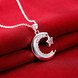 Wholesale Trendy Silver Moon White CZ Necklace TGSPN156 2 small