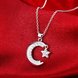Wholesale Trendy Silver Moon White CZ Necklace TGSPN156 3 small